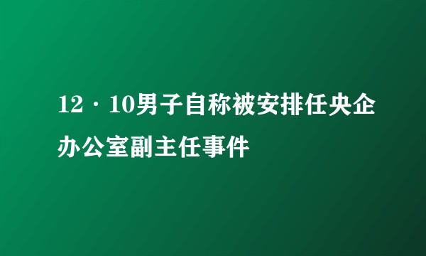 12·10男子自称被安排任央企办公室副主任事件