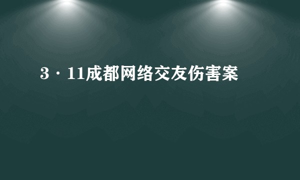 3·11成都网络交友伤害案