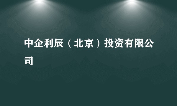 中企利辰（北京）投资有限公司