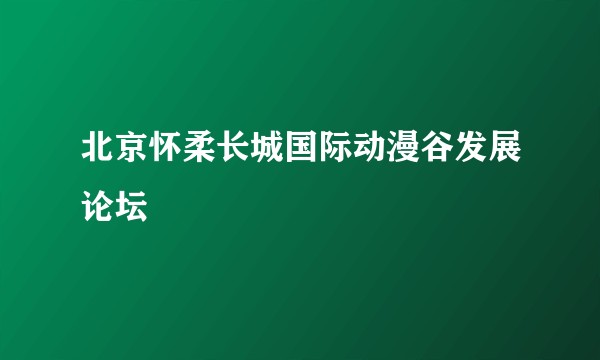 北京怀柔长城国际动漫谷发展论坛