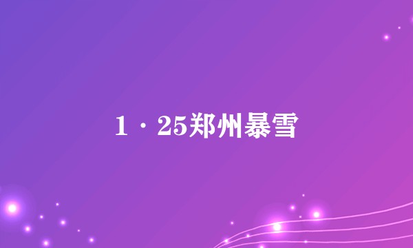 1·25郑州暴雪