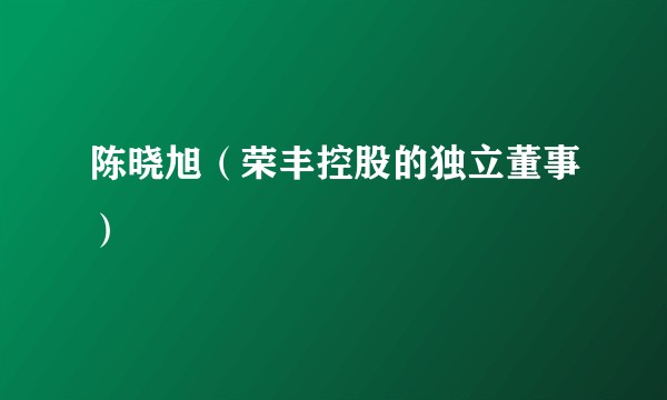 陈晓旭（荣丰控股的独立董事）