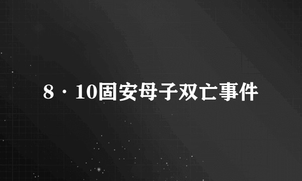 8·10固安母子双亡事件