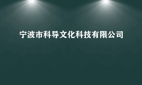 宁波市科导文化科技有限公司