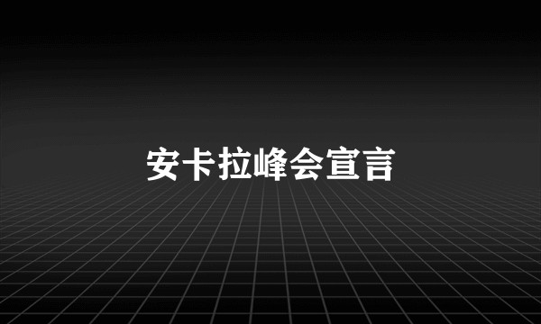 安卡拉峰会宣言