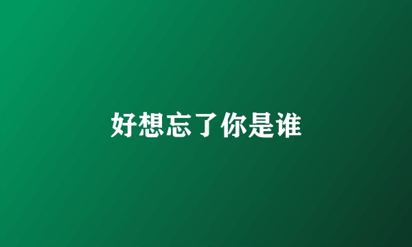 好想忘了你是谁