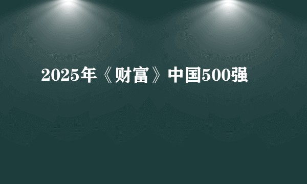 2025年《财富》中国500强